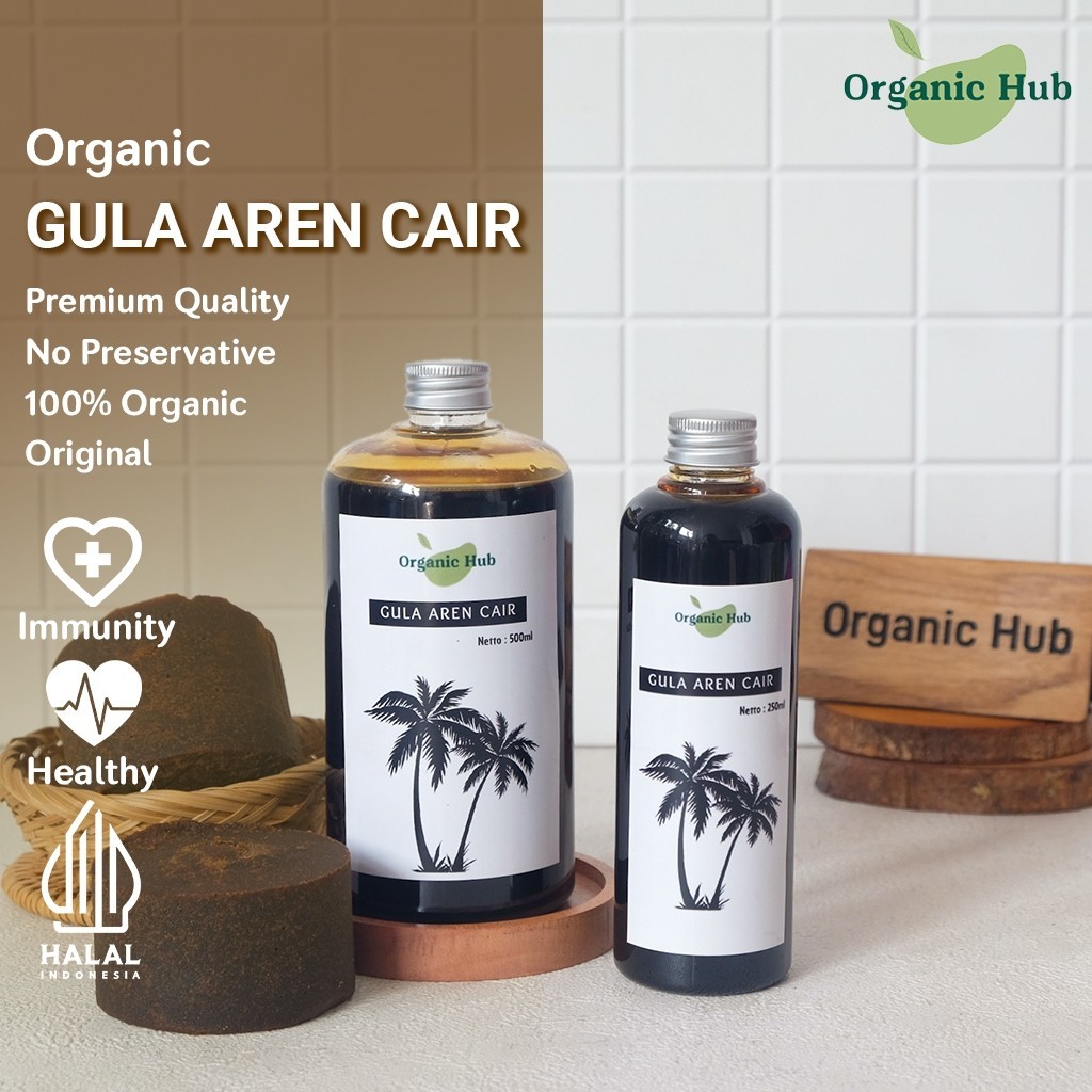 

Organic Hub Gula Aren Cair Organik Murni Premium Asli 100% Syrup Liquid Palm Sugar Pure 500 ml 250 ml