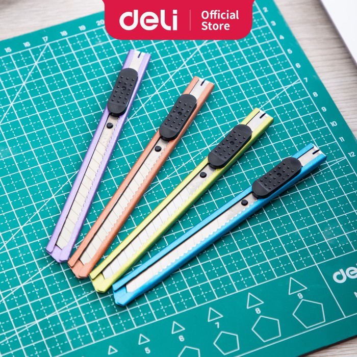 

Deli E2066 Cutter Metal Kecil, Pisau Baja SK5, Auto Lock