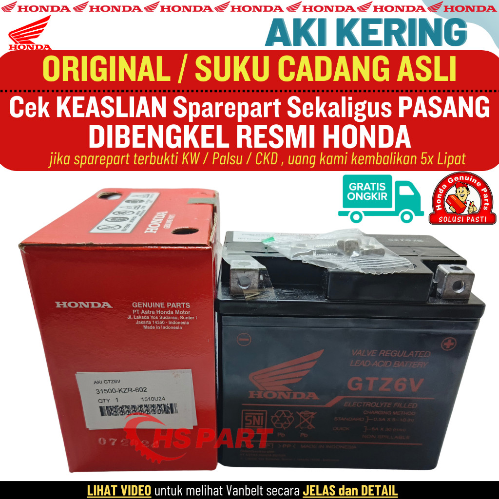 Aki Kering Motor Beat Fi Esp New LED POP Deluxe Street Genio PCX Vario 125 150 160 PCX Original 100%