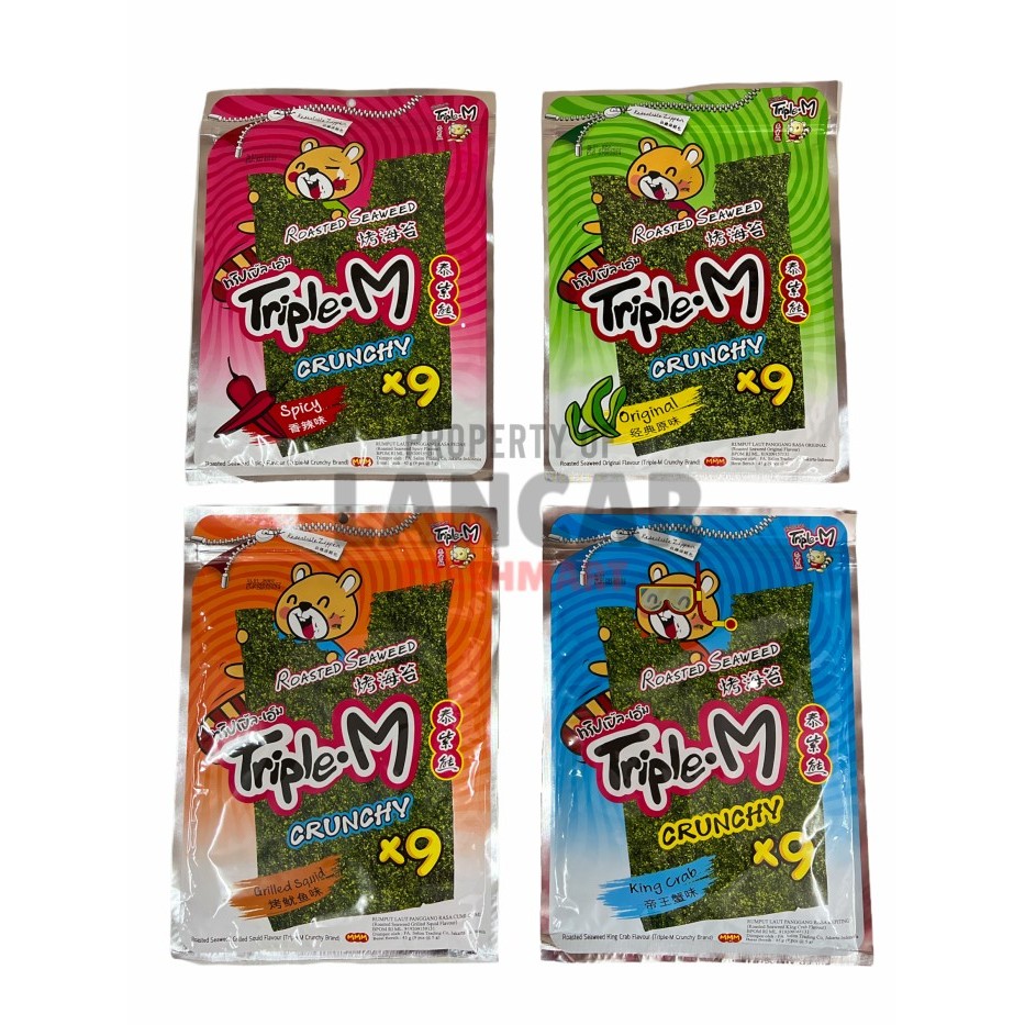 

www.tokopedia.com TRIPLE M ROASTED SEAWEED 45GR / TRIPLE M RUMPUT LAUT 45GR - ORIGINAL
