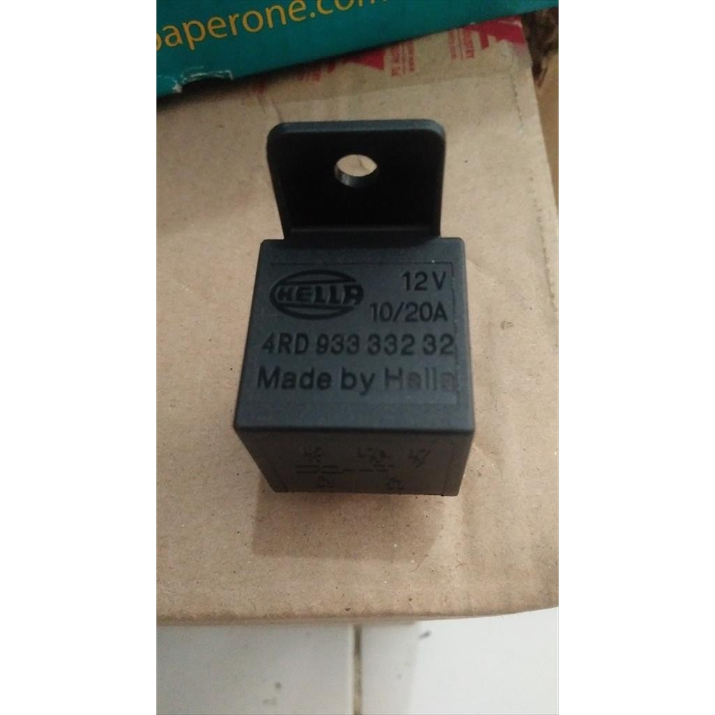 Relay Mobil 12V 10/20A kaki Pin 5 Hella Original