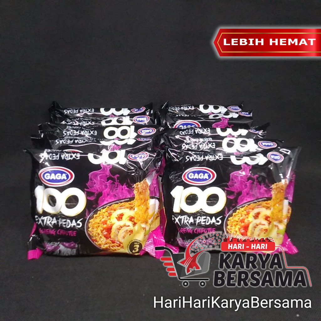 

GAGA 100 MIE INSTAN EXTRA PEDAS GORENG CHIPOTLE PACK 10'S X 85GR