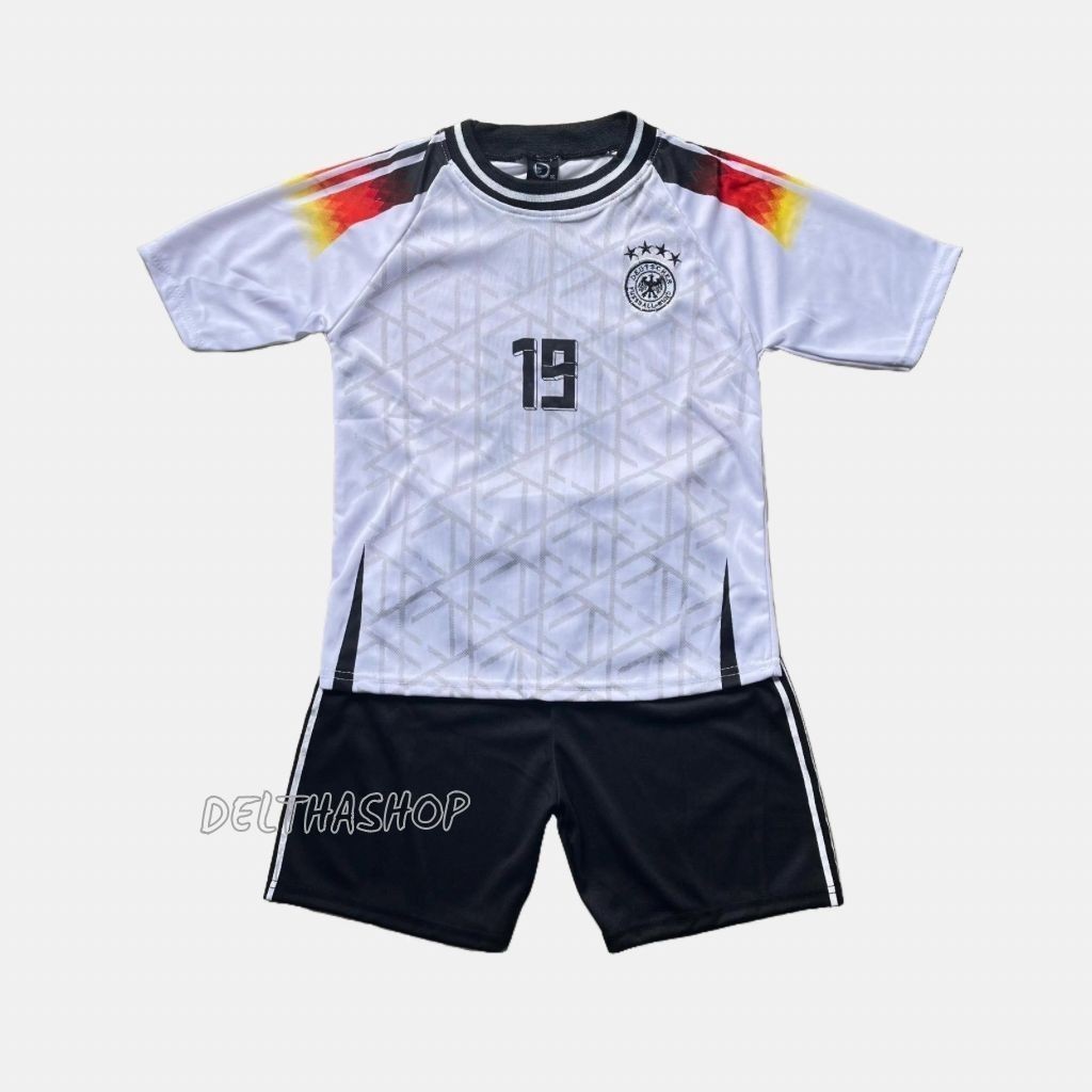 Setelan Jersey Anak Jerman Kaos Bola Anak Euro 2024 Motif Terbaru / Set Baju Bola Anak Euro - COD