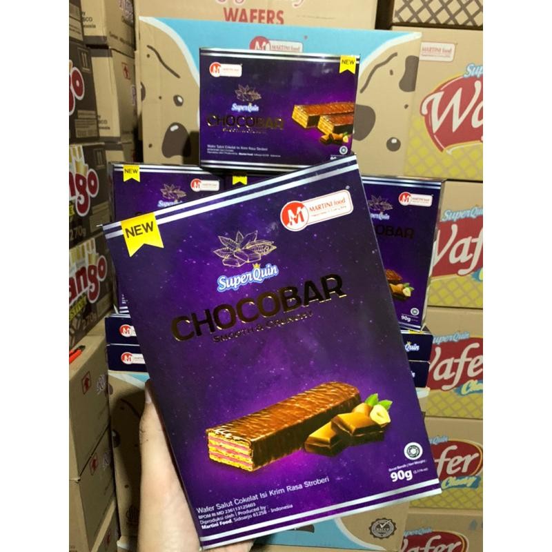 

CHOCOBAR SUPERQUIN BOX 90Gr 1 KARTON ISI 24 BIJI WAFER COKLAT RENYAH