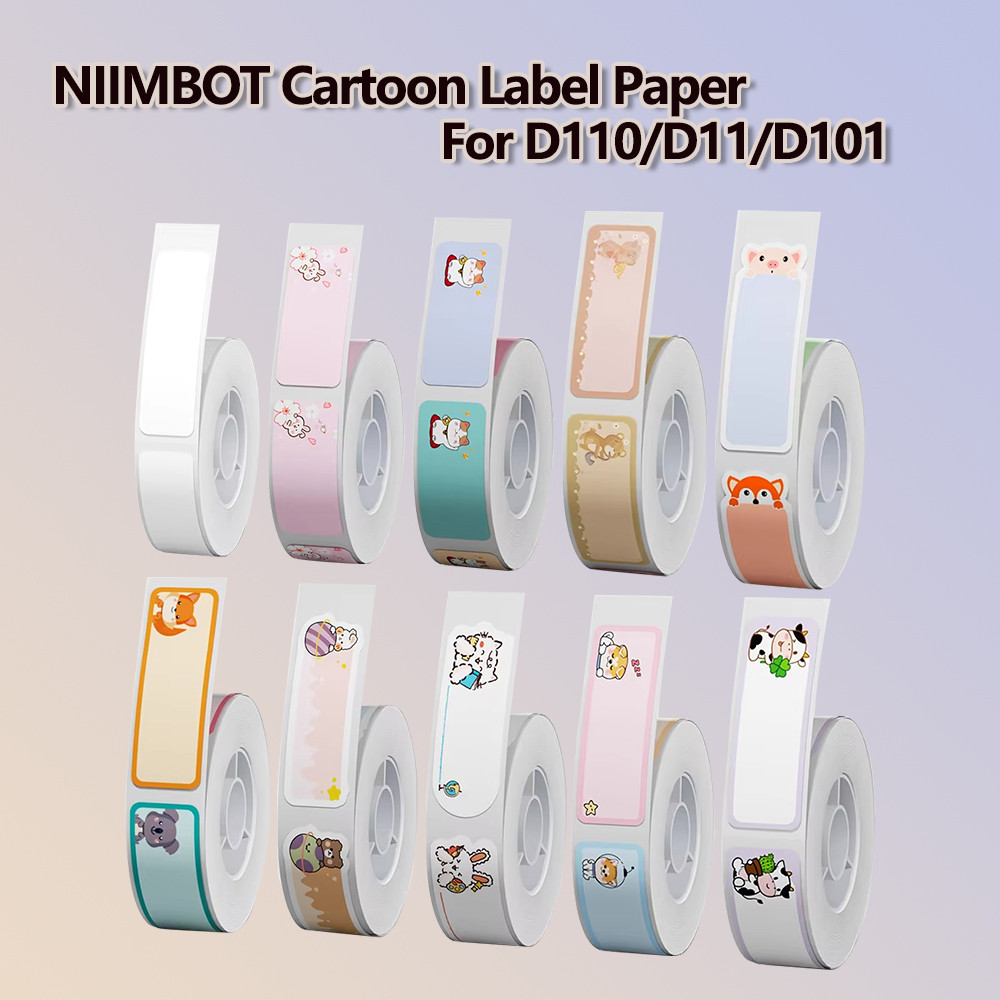 

Label Paper Self-Adhesive Stickers For Niimbot D110 D11 D101 Mini Portable Printer Various Styles Cartoon Color Big Discount