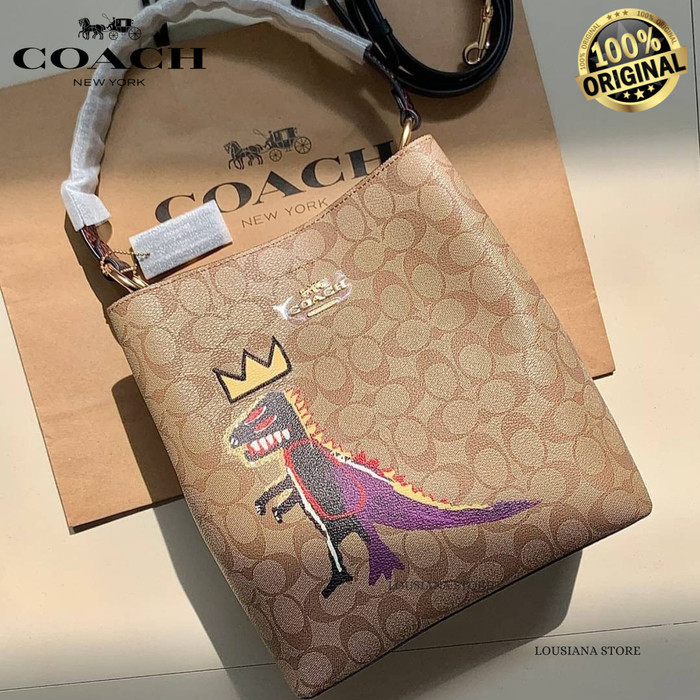 Coach X Jean Michel Basquiat Town Bucket Bag In Signature Canvas
