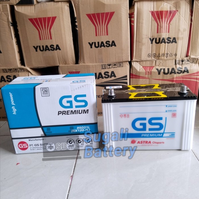 Aki Mobil GS ASTRA 95D31L NX120-7L Aki Basah 12Volt 80Ah Original GS ASTRA OTOPARTS