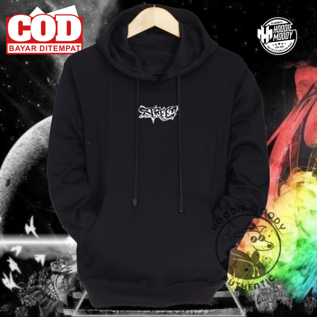 HOODIE.MOODY sweater pria distro warna cream list street hoodie wanita aesthetic trend korean style 