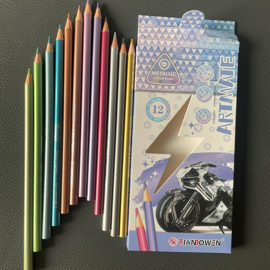 

Pensil Warna Metalik 12 Warna TIANBOWEN 9880