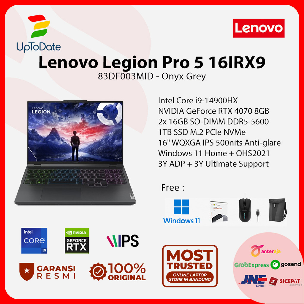 Lenovo Legion Pro 5 16IRX9 3MID Core i9-14900HX 32GB 1TB W11 RTX4070