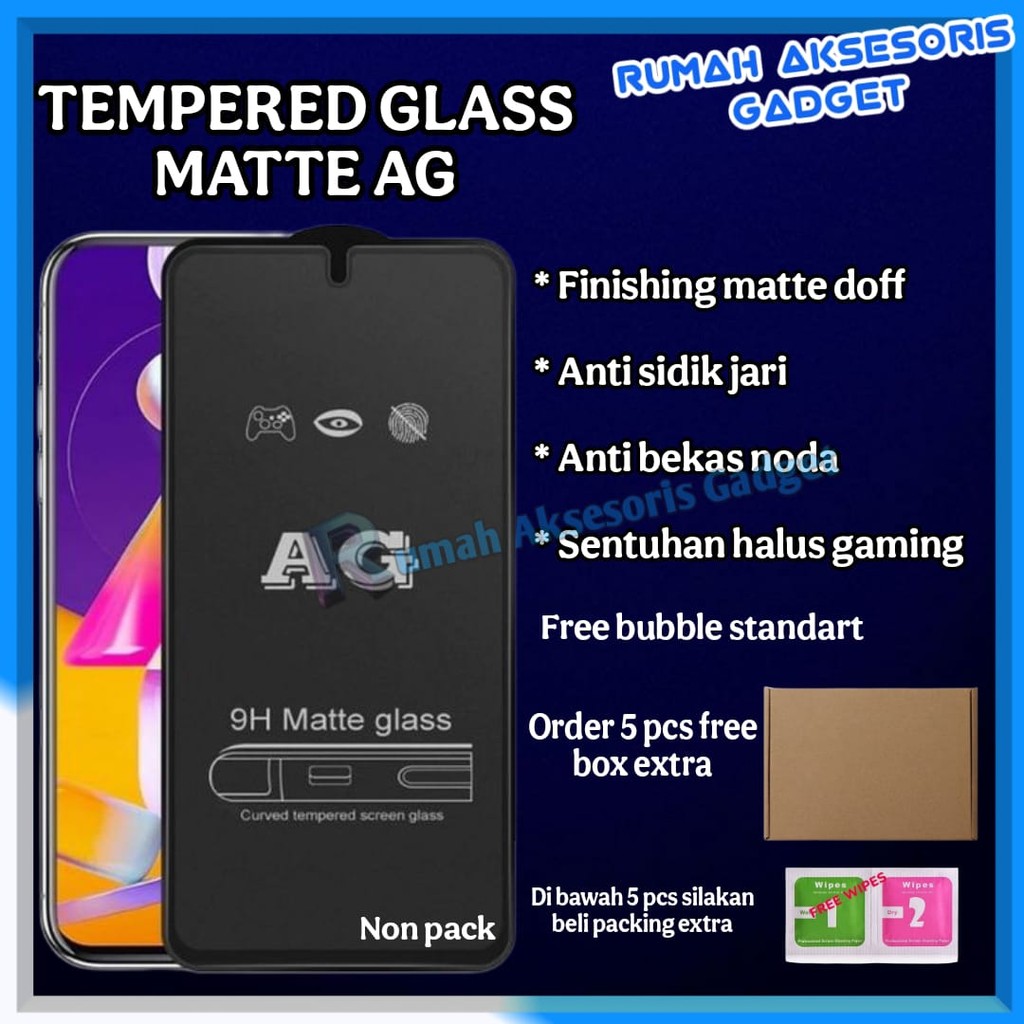 Tempered glass TG full AG matte Anti Samsung A10 A10S A20 A20S A30 A50 A50S A22 A31 A32 A12 M12 A21S
