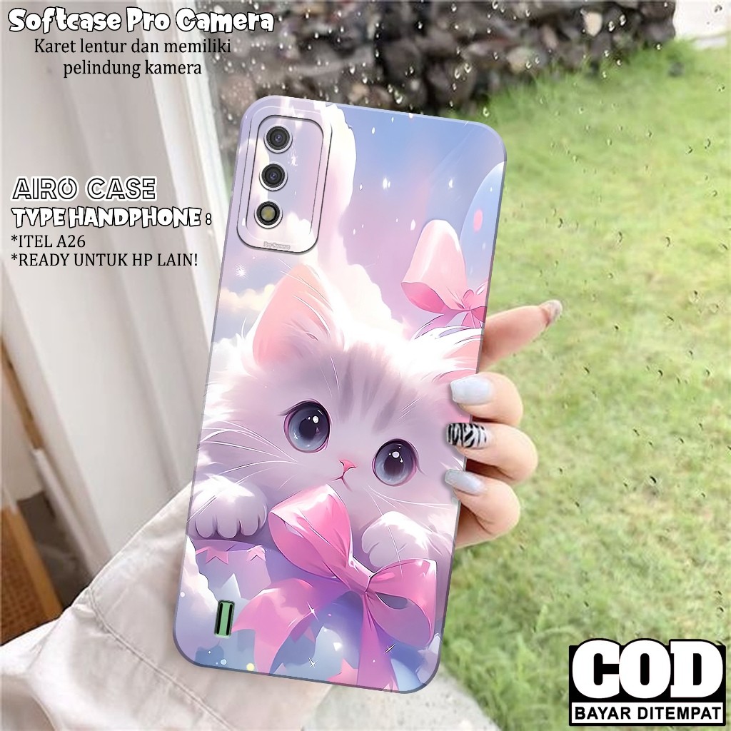 Case ITEL A26 - Softcase ITEL A26 - Fashion Case KUCING - Casing ITEL A26 - Softcase Pro Camera - Tp