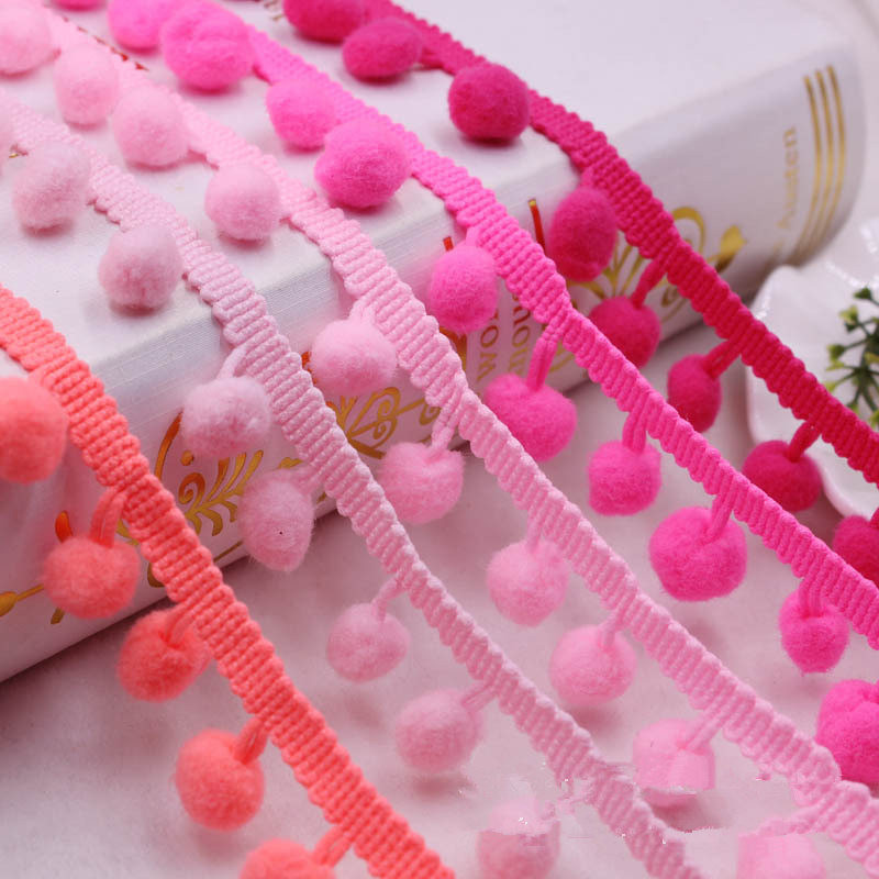 

4 Yards Pom Pom Trim Ball 10 Mm MINI Pearl Pompom Fringe Ribbon Sewing Lace Kintted Fabric Handmade DIY Craft Accessories