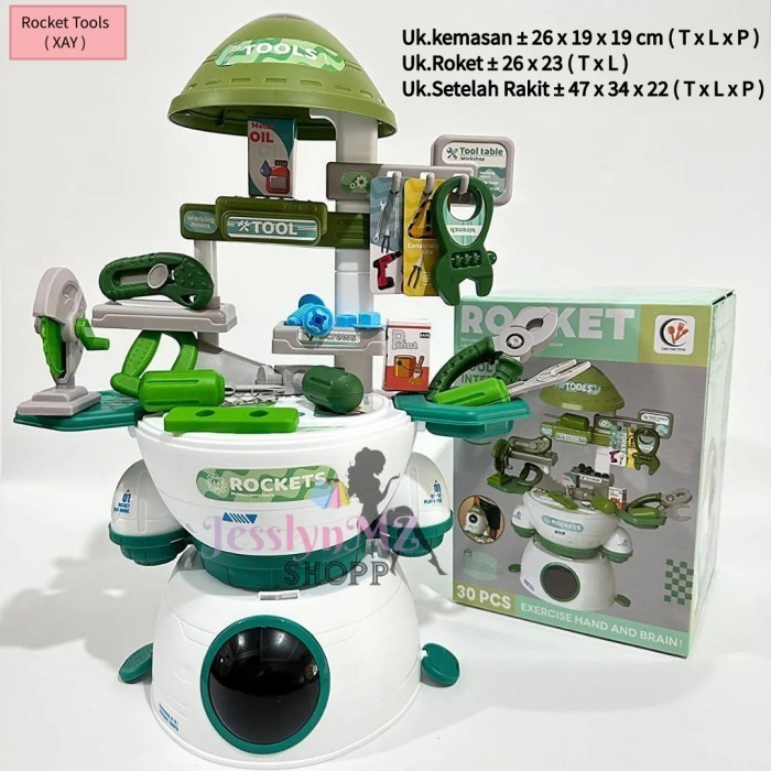 JMZ - Mainan Edukasi Tools Set Motif Rocket / Mainan Tools Simulation M323 / Mainan Pertukangan