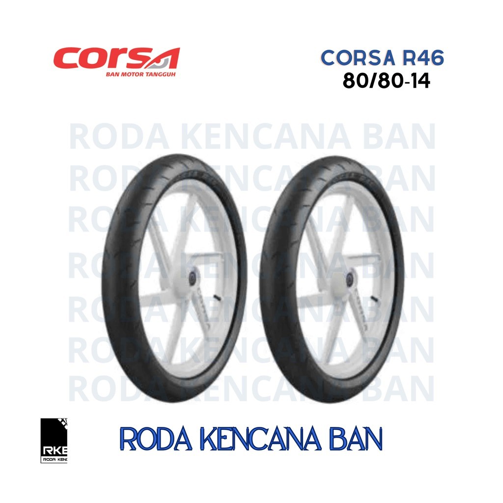 Ban Motor Corsa R46 Size 80/80 R14 - Tubeless Ban Depan BEAT, SCOOPY, GENIO, MIO, FINO
