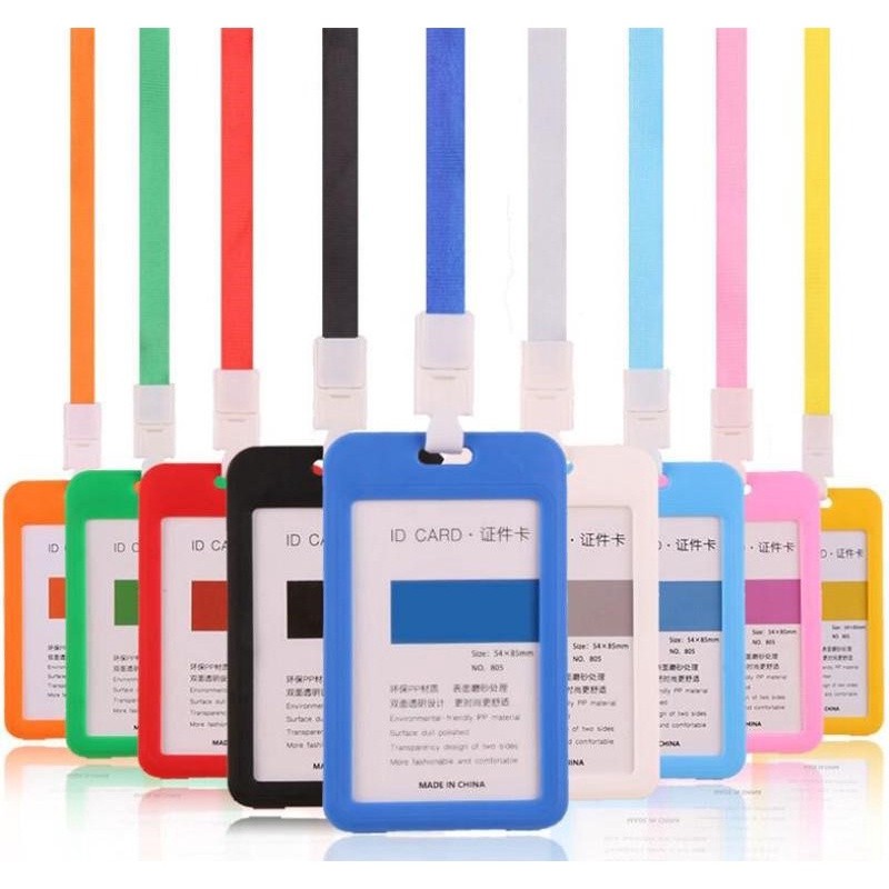 

ID CARD NAME TAG HOLDER SET TALI PLASTIK KARTU TANDA PENGENAL DUA SISI DOUBLE SIDE
