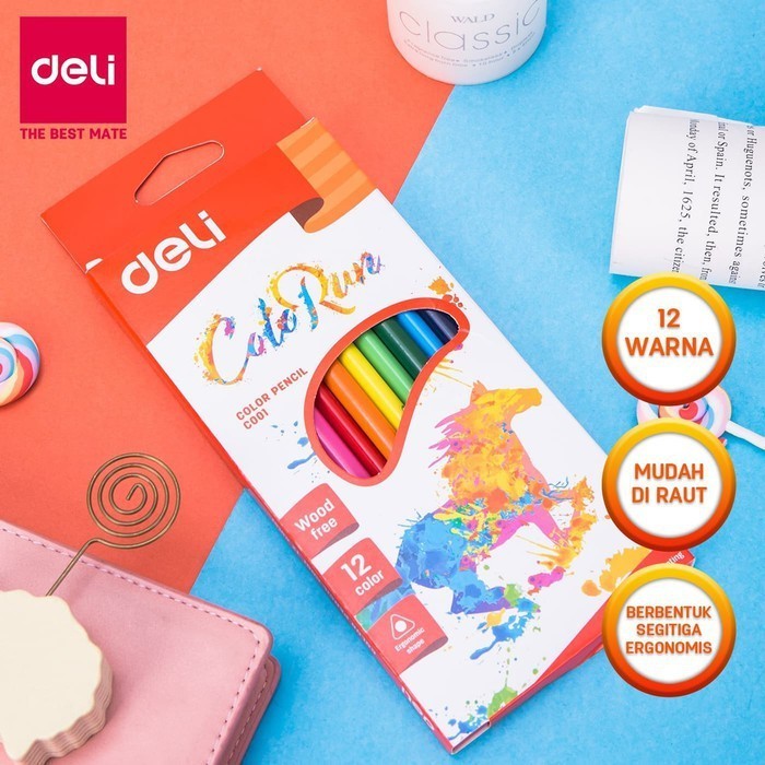 

DELI Pensil Warna Colorun 12 Warna Panjang - EC00100