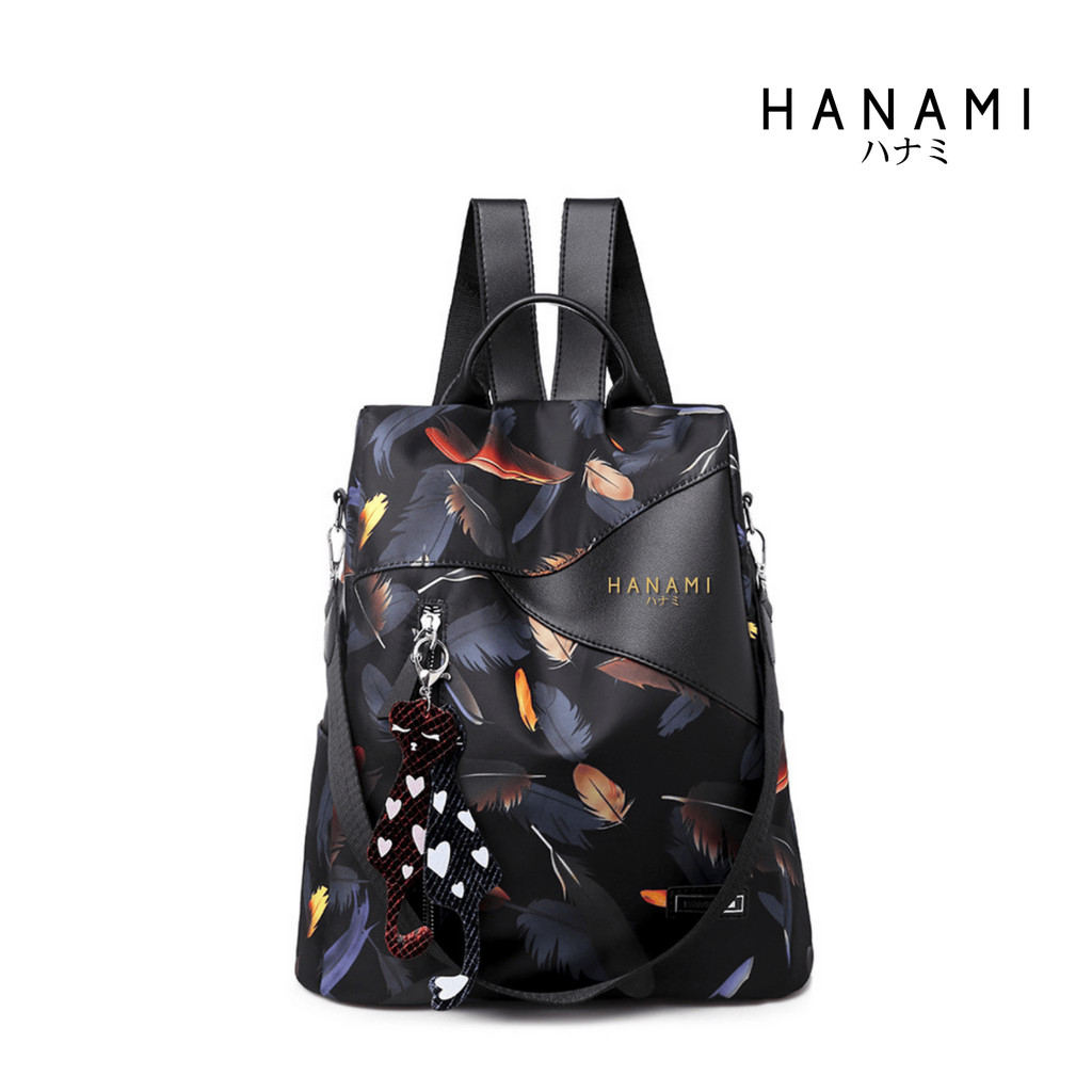 HANAMI Tas Ransel Anti Air Wanita Korea Backpack Hitam Arama TA326B5 Kerja Sekolah Batam Ori Branded
