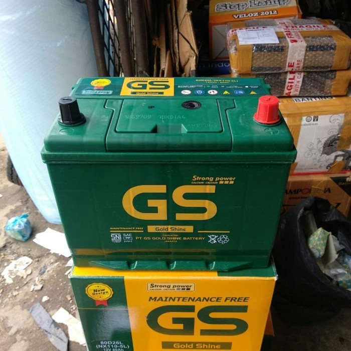 Aki Accu 80D26L NX110-5L MF Kering 12V 80AH Amper GS Gold Shine PART BARU