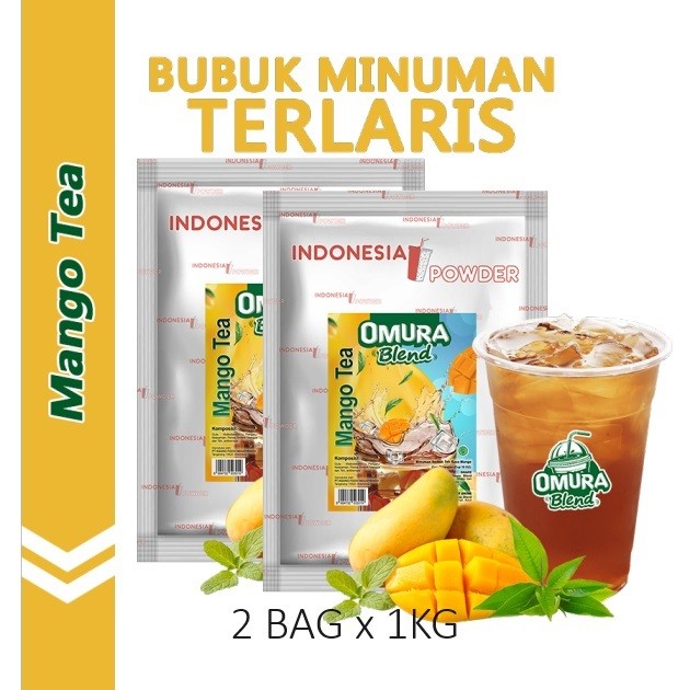 

[Bundle 2Bag x 1Kg] Rasa Mango Tea Bubuk Minuman Premium Merk Omura Blend (Mix Gula)