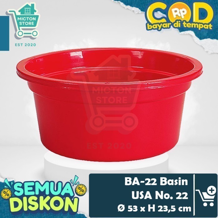 MICTON Lion Star BA-22 Basin USA No. 22 Baskom Air Jumbo Besar Cuci Baju Kamar Mandi WC Bak Mandi Em