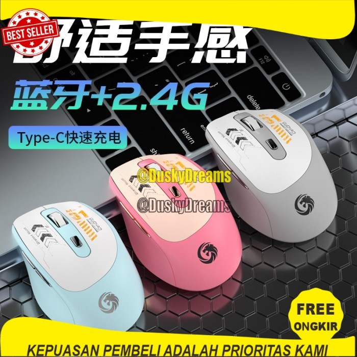 Mouse Gaming Wireless - Mouse Gaming / Mouse Gaming Charging Type C - M3 Gaming White