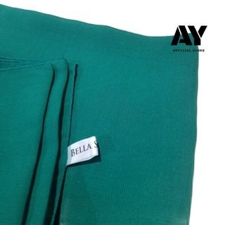 kerudung jilbab segiempat bella square premium bahan polycotton size 115x115 jahit tepi/kerudung hij