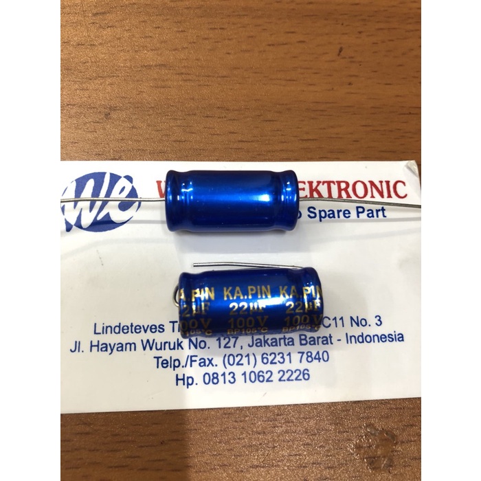 Capacitor elco 22uf-100V BP NON POLAR 22uf 100v WB27