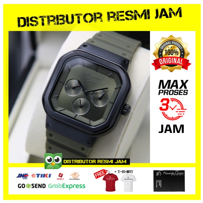 ALEXANDRE CHRISTIE AC 2811 BLACK GREEN CASE STAINLESS. ORIGINAL