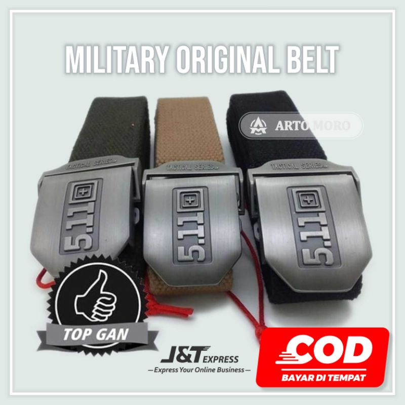 Ikat Pinggang Pria Kanvas Tactical Gesper 511 Kepala Besi || Belt Premium Import