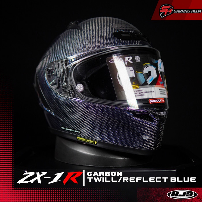 NJS ZX-1R Carbon Twill Reflect  (FREE PINLOCK ) - Helm Fullface | NJS ZR | NJS Fullface | ZR Motif |