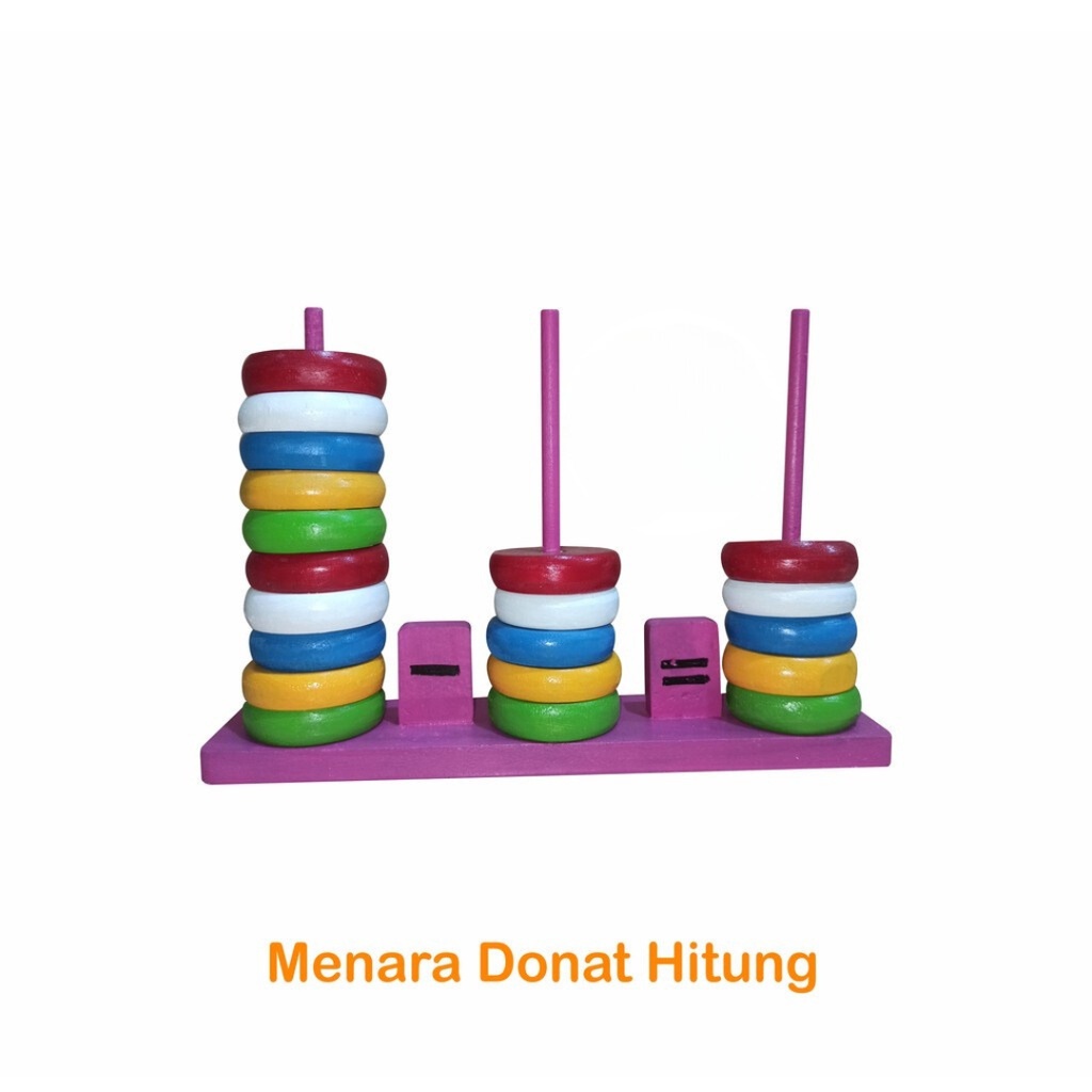 MENARA DONAT HITUNG | Mainan Edukasi Anak Donat Hitung 20 Pcs