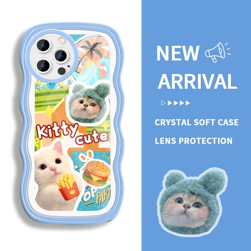 Case hp For iPhone 12 Pro Max 11 11 Pro 11 Pro Max 12 12 Pro 12 mini Burger Kucing Musim Panas Kecam
