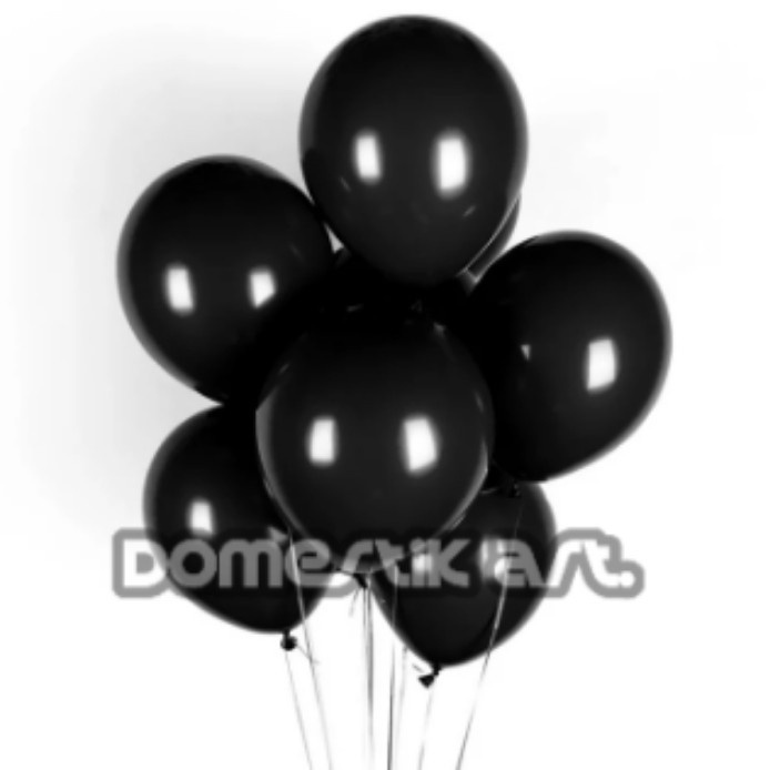 Balon latex DOFF 12 inch HITAM / Balon karet / balon latex warna warni