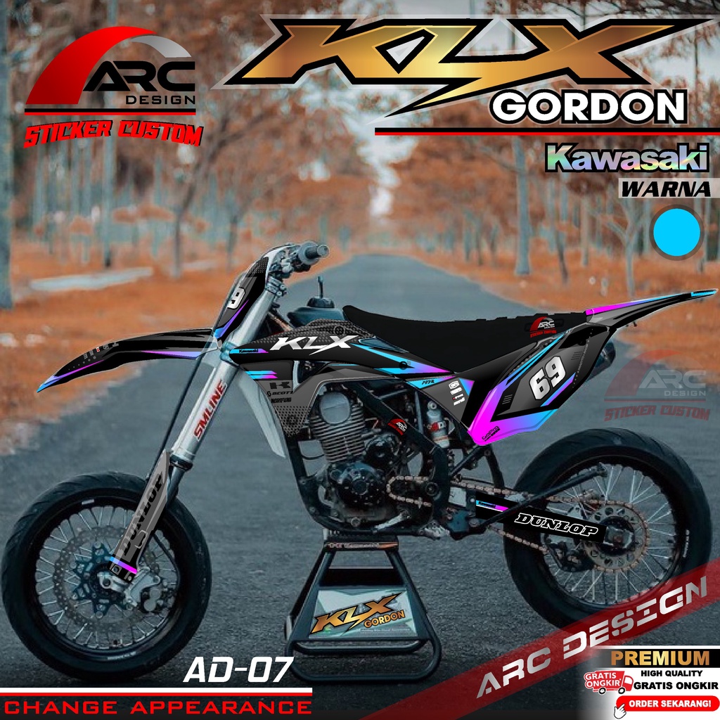 (COD PROMO) TERBARU Decal Sticker Motor Cross KLX Gordon New Fullbody Motif Custom Trail Supermoto R