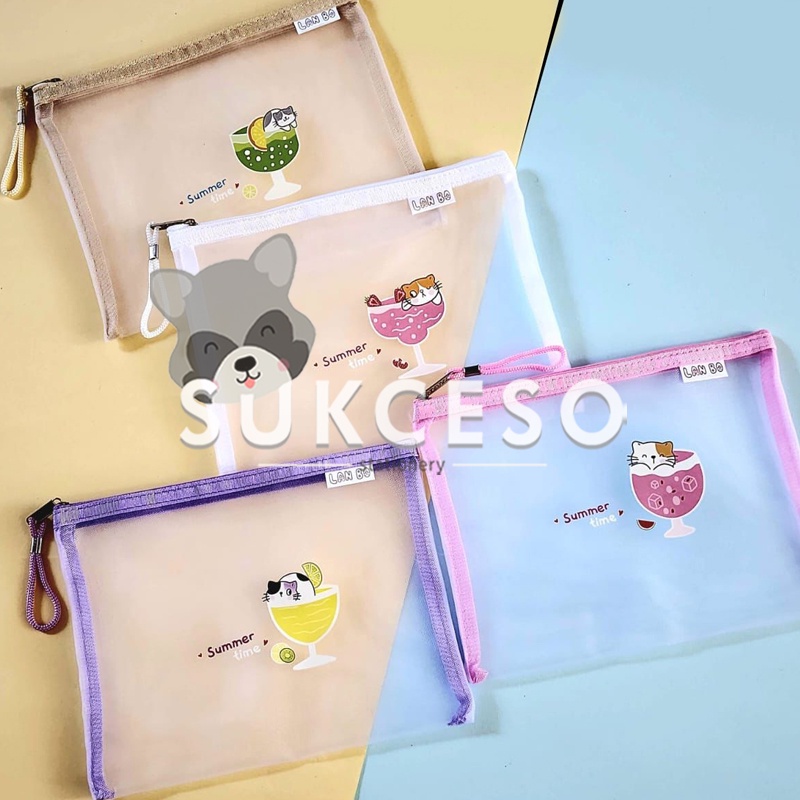 

Pocket File Ukuran A5 LB-1215 Pocket Jaring Bahan Mesh Resleting