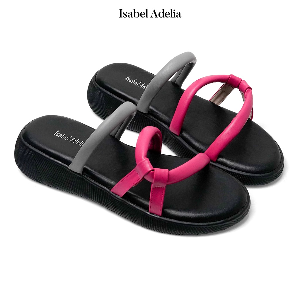 Isabel Adelia Sendal CINZIA Sandal Slop Wanita Fuschia Hitam Putih