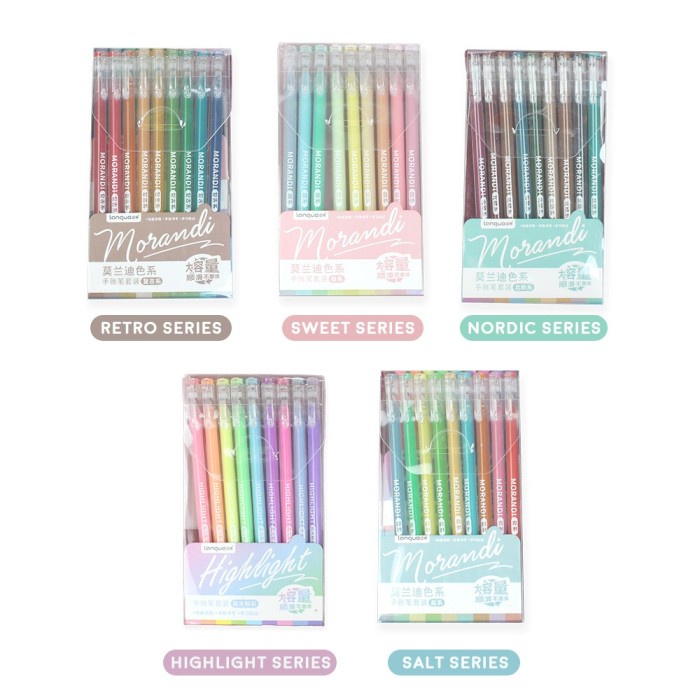 

Morandi Real Colors Gel Pen Set 9pcs - hightlight 0225