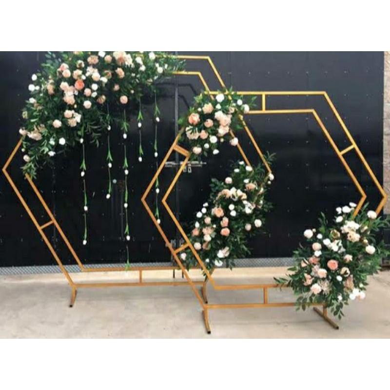 PREMIUM DEKOR Backdrop Hexagon Diagonal BESI PREMIUM