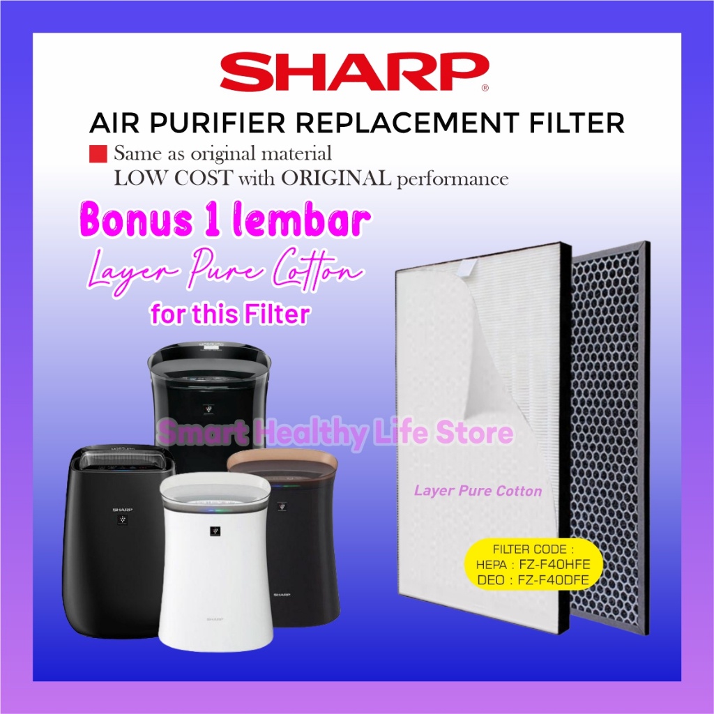 YA Filter HEPA Carbon Air Purifier SHARP FZ-F40SFE FP-FM40Y FP-F40Y FP-F40W FP-F40Y-B F40