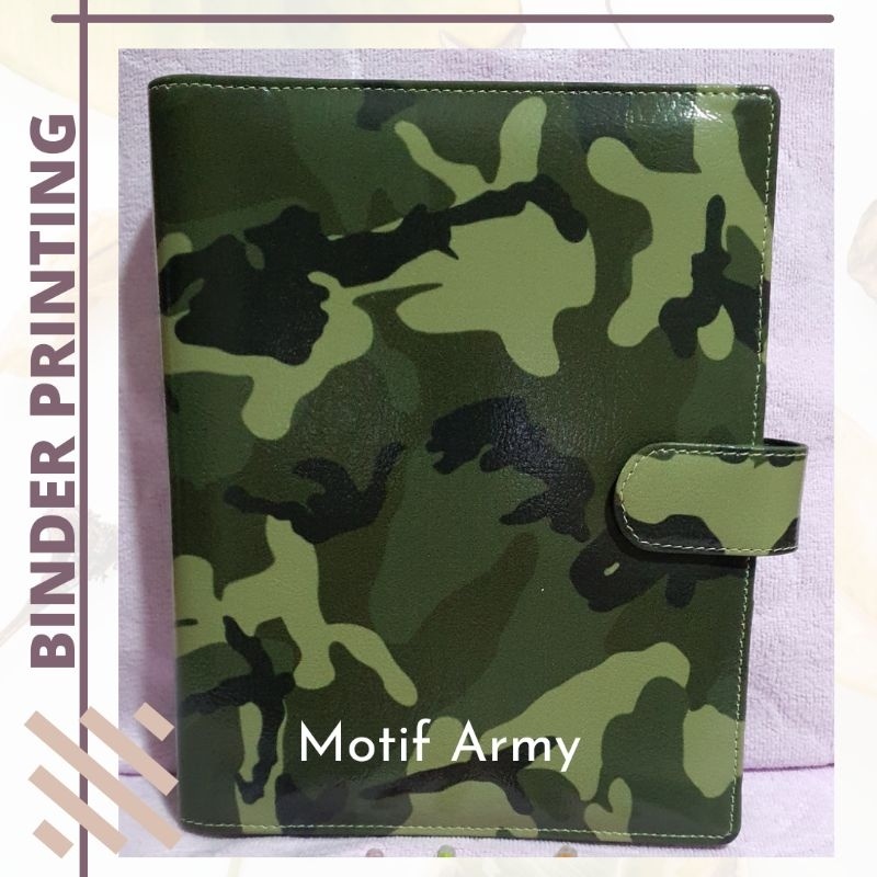 

Binder Printing motif army Kulit Sintesis A5 (26r) desain terbaru