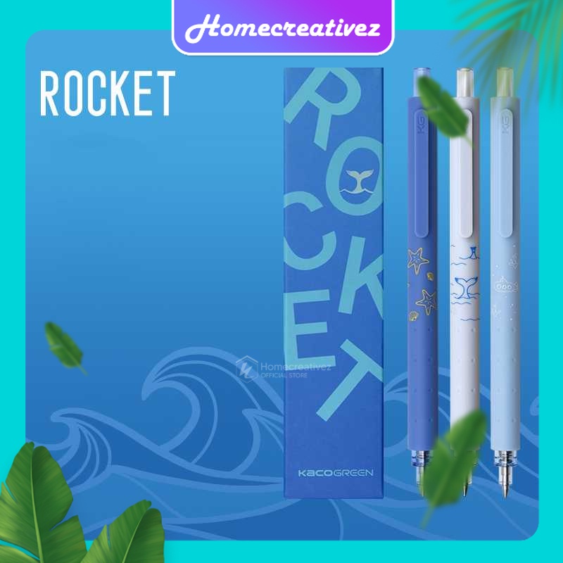 

HC - Xiaomi Pen KACO ROCKET Pena Pulpen Gel Marine Pen 0.5mm Tinta Hitam 3 PCS