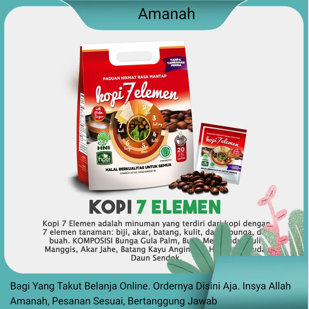 

HNI HPAI Kopi 7 Elemen isi 20 sacchet