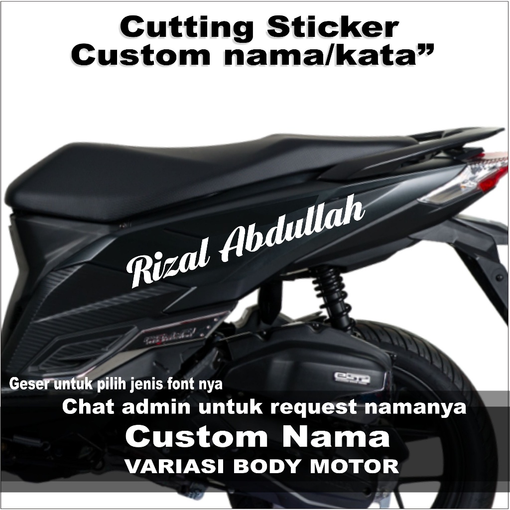 sticker cutting custom nama/kata" variasi body motor
