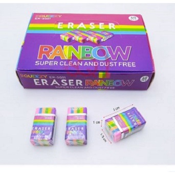 

1 PAK 40 PCS SQUEEZY ERASER RAINBOW ER-SQ01