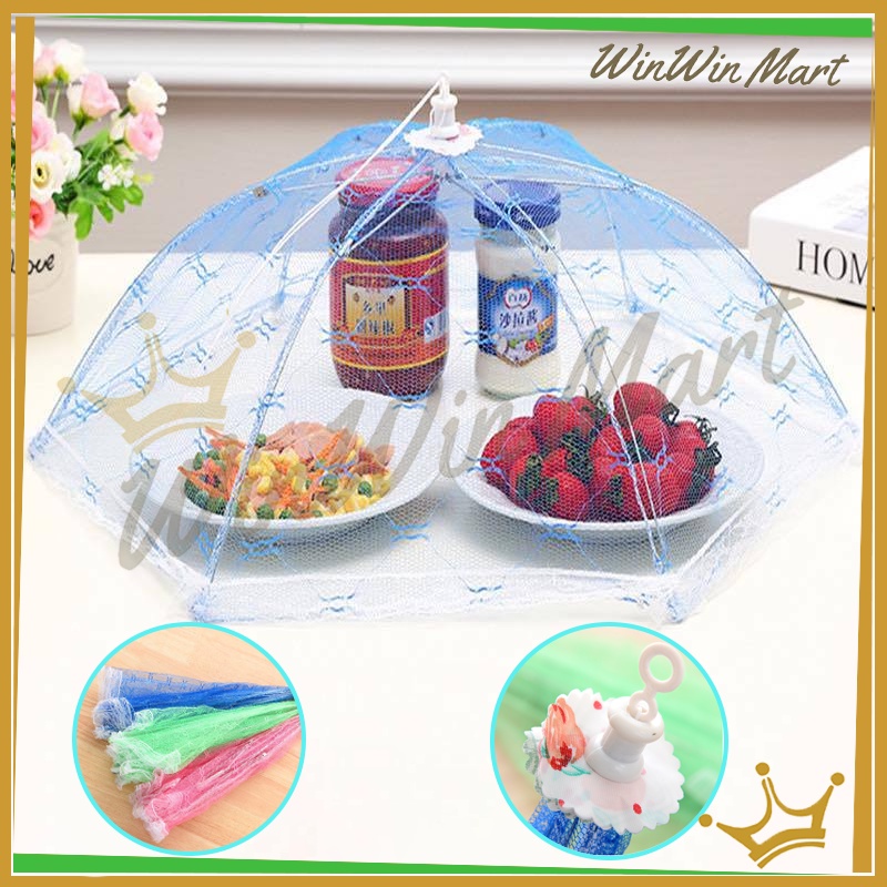 Tudung Saji Lipat Renda Payet Cantik/Penutup Makanan Lipat/ Tudung Saji Lipat Segi Jaring Penutup Pe
