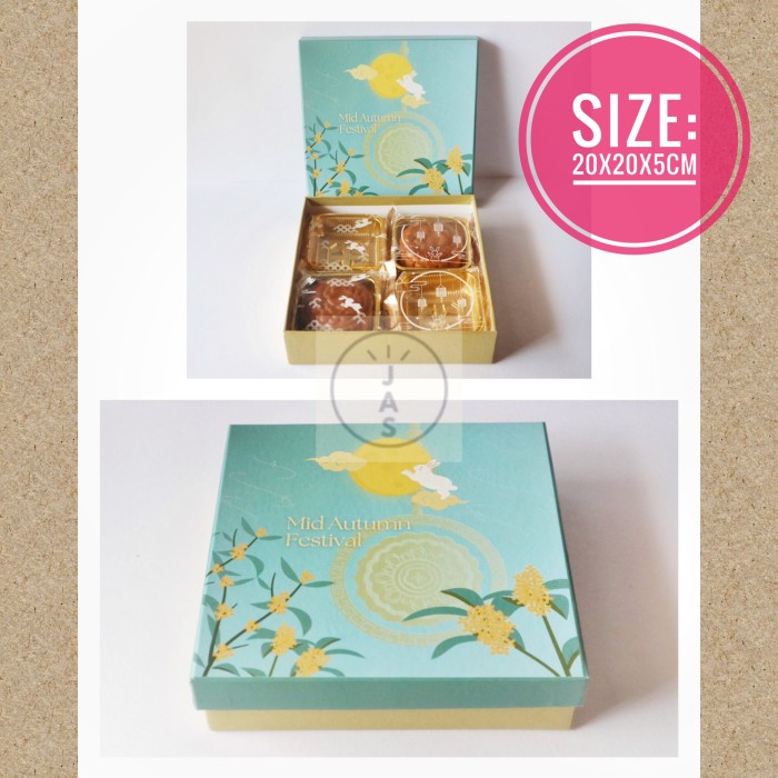 

JASBOX hardbox kue mooncake 20x20x5 cm / box isi 4pcs mooncake B - C001