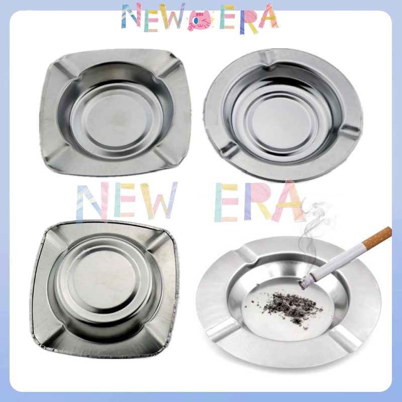 NewEra Asbak Rokok Stainless Steel Asbak Rokok Stainless Bulat Asbak Petak Mangkok Asbak Rokok Besi 