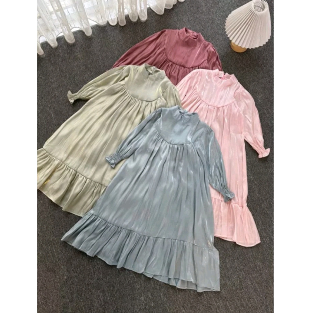 ELVA - CASSANDRA Gamis Anak Shimmer Silk Cantik / Dress Kids Shimmer Silk / Maxi Dress Anak / Gamis 