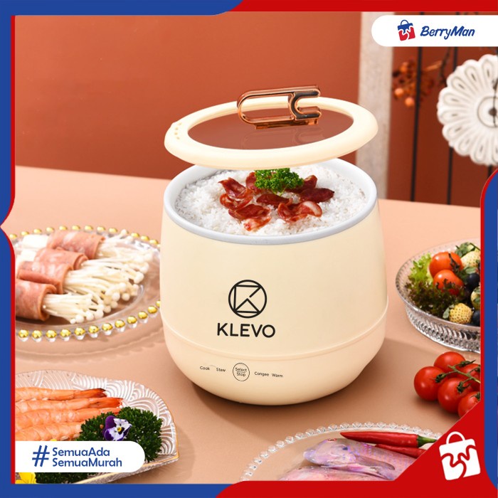 KLEVO IRICO Rice Cooker Mini 1.5 Liter Portable Magic Com Smart Touch 3 in 1 Anti Lengket
